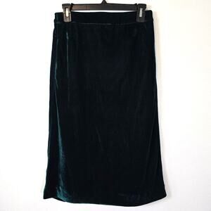 J Crew Velvet Skirt Women's S Emerald Green Pull On Preppy Dark Romantic Festive